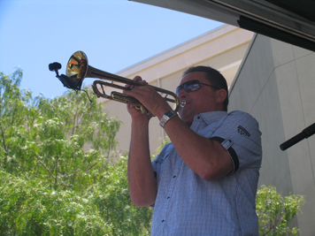 Jazz trumpeter Jim Hale solo on stage at the 23rd Annual Palos Verdes Street Fair