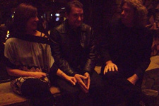 Conversation with friends at the fireplace in Lake Tahoe